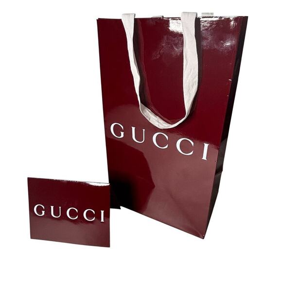 Gucci Tall Shopping Gift Bag with Matching Card Holder - Picture 4 of 4